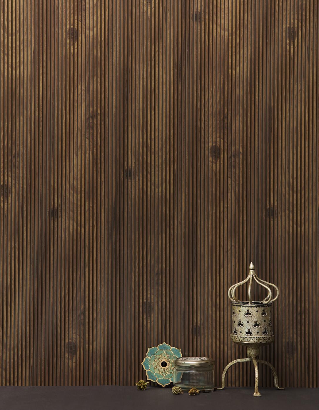 Rang Charcoal Louver Wood Dark Brown 8x1 Ft - Ra 8102