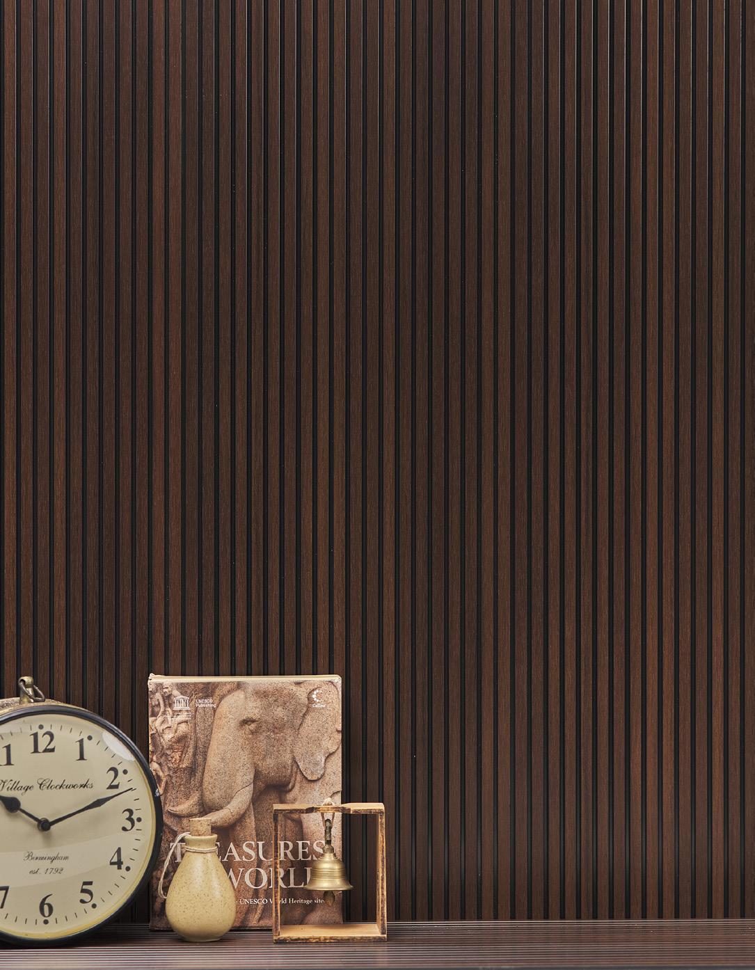 Rang Charcoal Louver Wood Dark Brown 8x1 Ft - Ra 8109