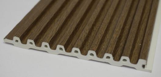 Dark Teak Wooden Wpc Louver Wood 9.5x0.41 Ft - Pn 03016 G