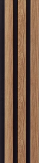 Estella Decor Charcoal Louvers Wood Brown 8x0.39 Ft - Ed 1107
