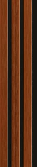Estella Decor Charcoal Louvers Wood Brown 8x0.39 Ft - Ed 1108