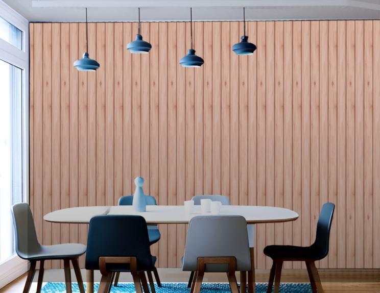 Estella Decor Charcoal Louvers Wood Brown 8x0.39 Ft - Ed 1111