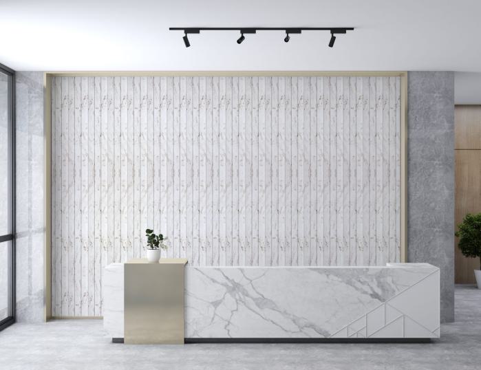 Estella Decor Estella Decor Charcoal Louvers 8x0.39 ft marble & stone White ED 1114