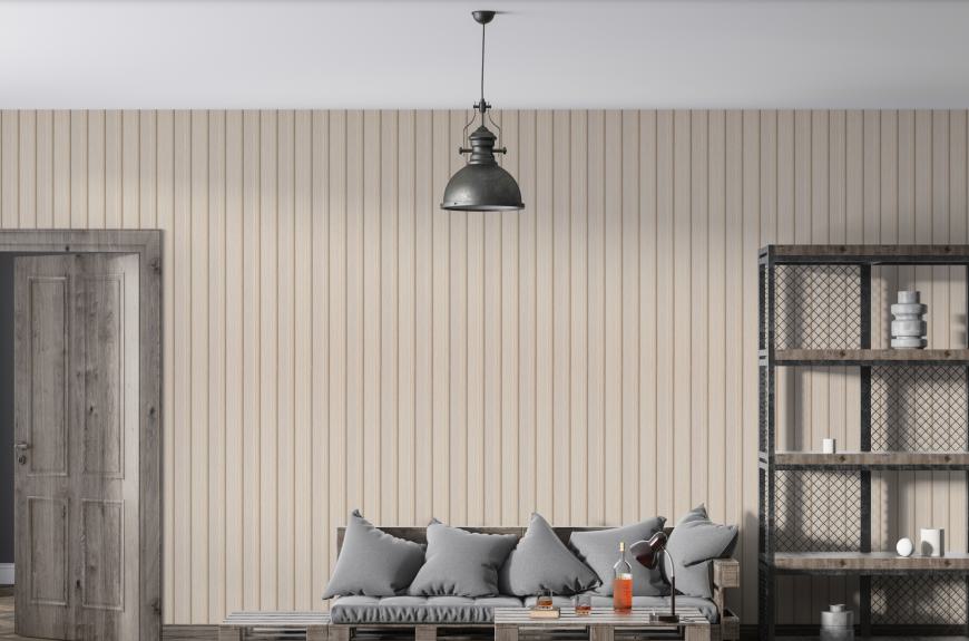 Estella Decor 8 Ft X 4.72 Inch Charcoal Louvers Wood Cream 8x0.39 - Ed 1119