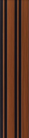 Estella Decor Charcoal Louvers Wood Brown 8x0.39 Ft - Ed 1202