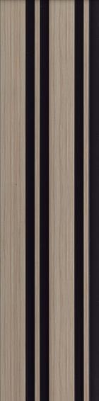 Estella Decor Charcoal Louvers Wood Brown 8x0.39 Ft - Ed 1204