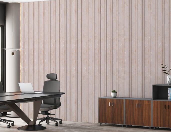 Estella Decor Estella Decor Charcoal Louvers 8x0.39 ft wood Beige ED 1229