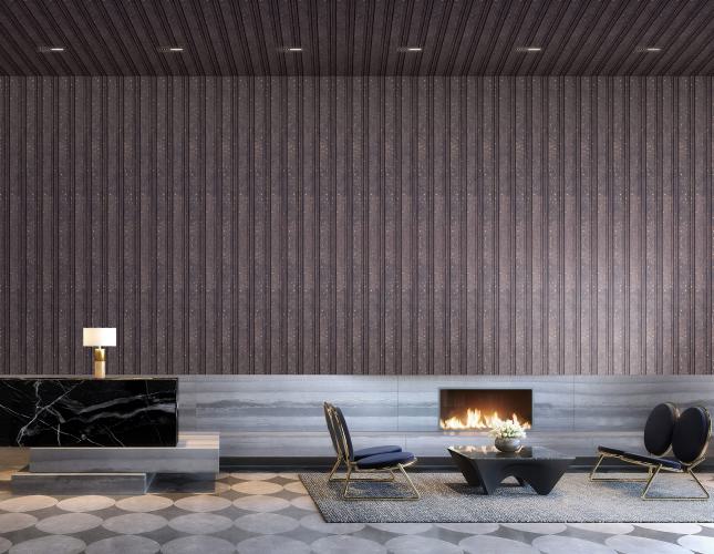 Estella Decor 8 Ft X 4.72 Inch Charcoal Louvers Wood Brown 8x0.39 - Ed 1231