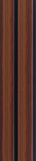 Estella Decor Charcoal Louvers Wood Brown 8x0.39 Ft - Ed 1411