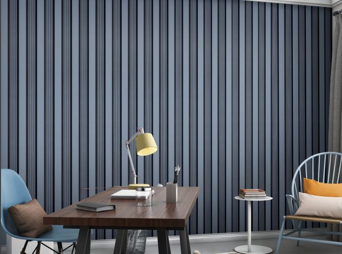 Charcoal Louvers Panel Wood Blue 8x0.39 Ft - Ed 1420