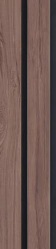 Estella Decor Charcoal Louvers Wood Brown 8x0.39 Ft - Ed 1426