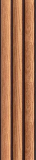Estella Decor Charcoal Louvers Wood Brown 8x0.39 Ft - Ed 1501