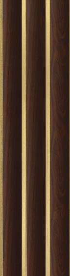 Estella Decor Charcoal Louvers Wood Brown 8x0.39 Ft - Ed 1502