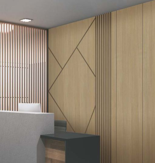 Exotic Bocate 3D Plank Opulence Series Louvers Wood Brown 8x0.58 Ft - Ev 12103