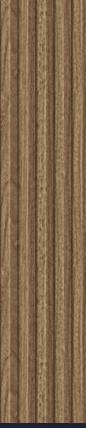 American Walnut 3D Plank Opulence Series Louvers Wood Brown 8x0.58 Ft - Ev 12403