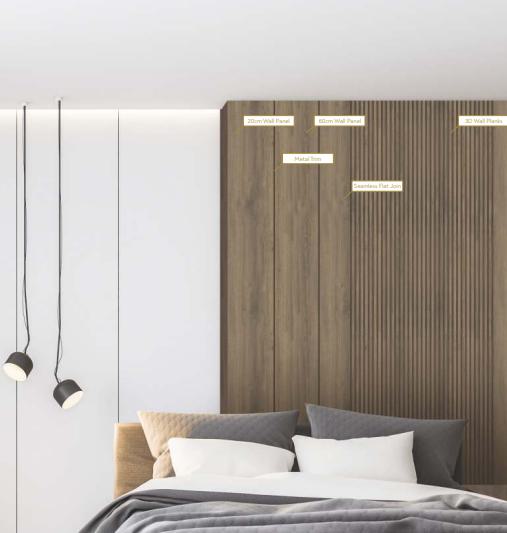 North Land Grey Oak Opulence Series Decorative Wall Panel Wood Brown 8x0.66 Ft - Ev 91302