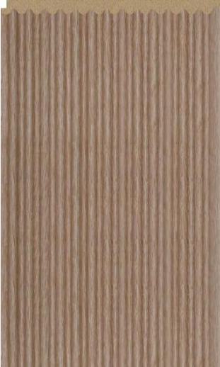 Earthy Beige Interlock Charcoal Louvers Wood 8x0.37 Ft - Pn 02710 C
