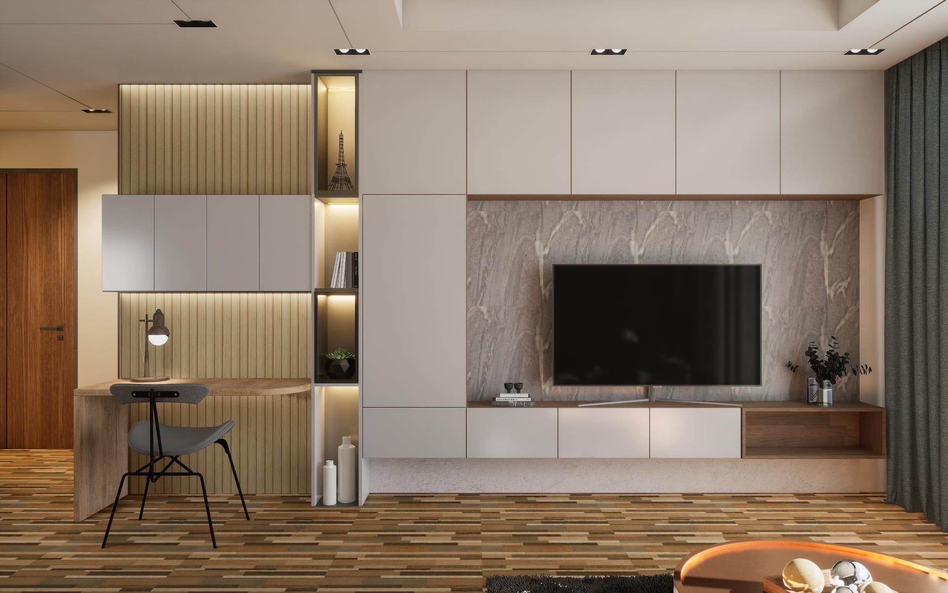 Louvers Series Wood Cream 8x0.39 Ft - 3221