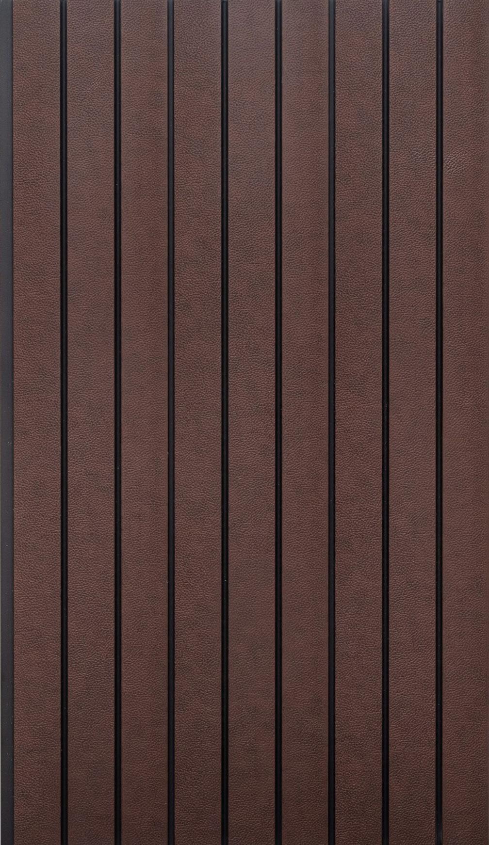 Cassa Series Leather Louvers Fabric Brown 8x0.39 Ft - 3356