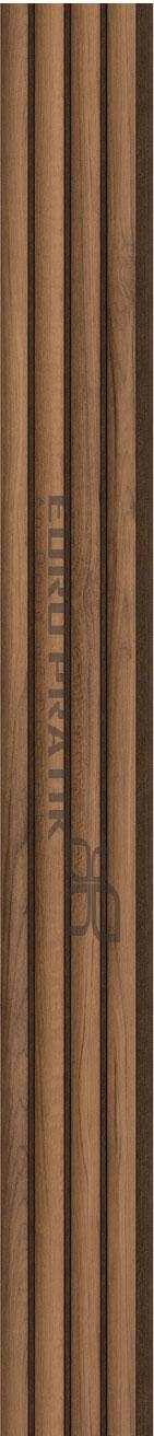 Cassa3 Series Wood Louvers Brown 8x0.4 Ft - 3374-01