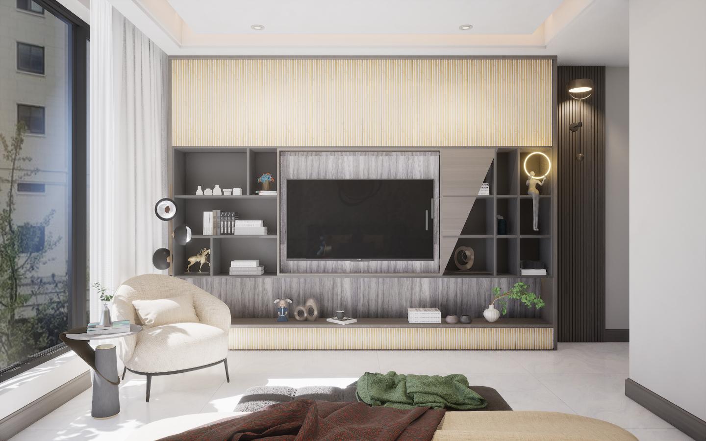 Europratik Cassa4 Series Marble Louvers 8x0.41 ft marble & stone Cream 3458