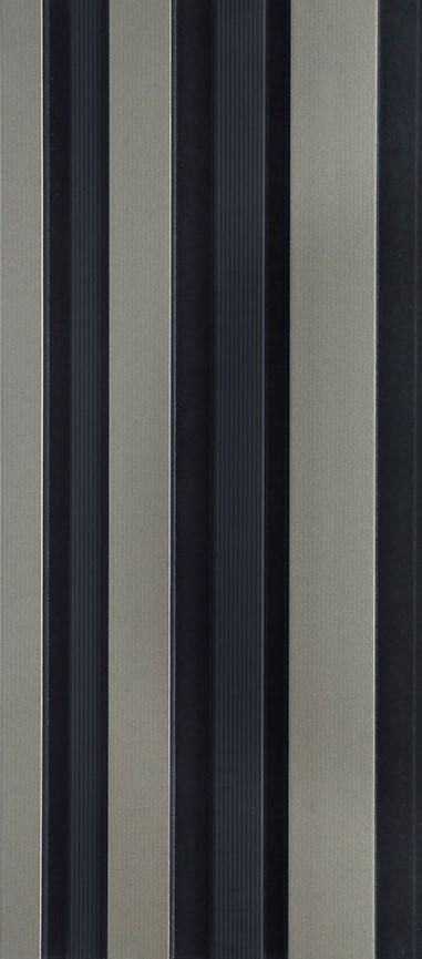 Louvers Series Patterned Designer Black 8x0.65 Ft - 4827