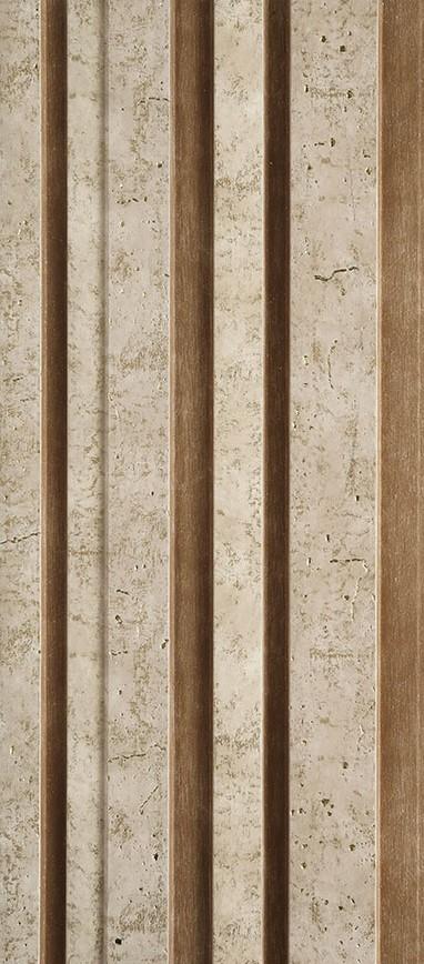Louvers Series Stone Marble & Beige 8x0.65 Ft - 4911