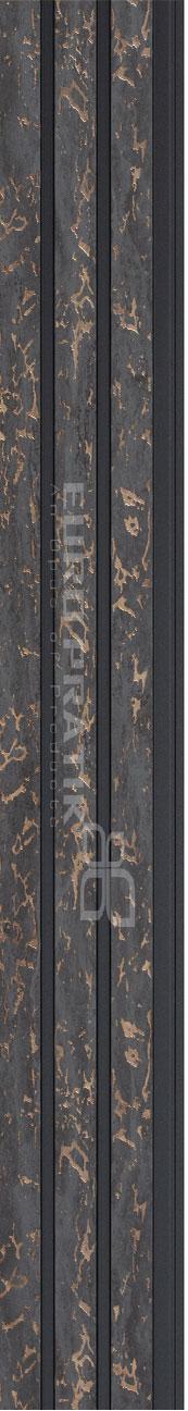 Cassa3 Series Patterned Louvers Designer Black 8x0.53 Ft - 5813-01