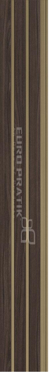 Cassa3 Series Wood Louvers Brown 8x0.53 Ft - 5814-01