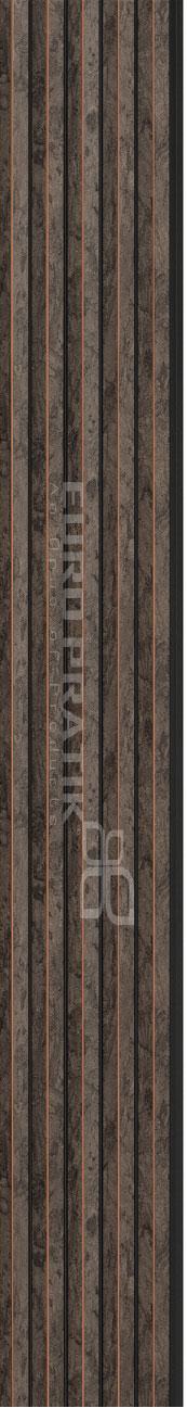 Cassa3 Series Wood Louvers Brown 8x0.53 Ft - 5823-01