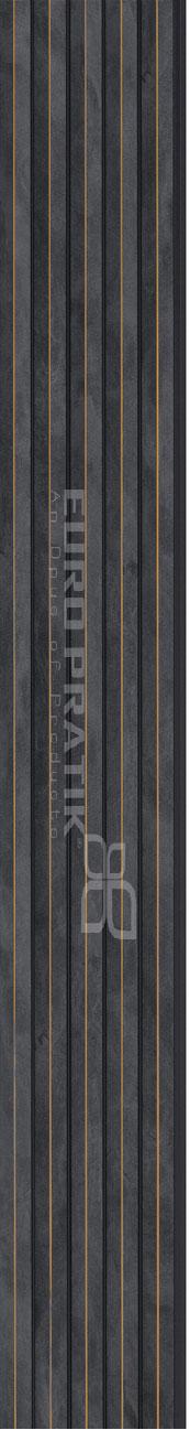 Cassa3 Series Patterned Louvers Designer Black 8x0.53 Ft - 5824-01