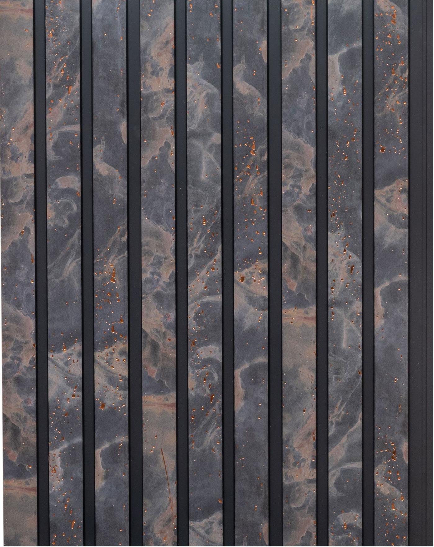Cassa Series Patterned Louvers Designer Grey 8x0.53 Ft - 5861