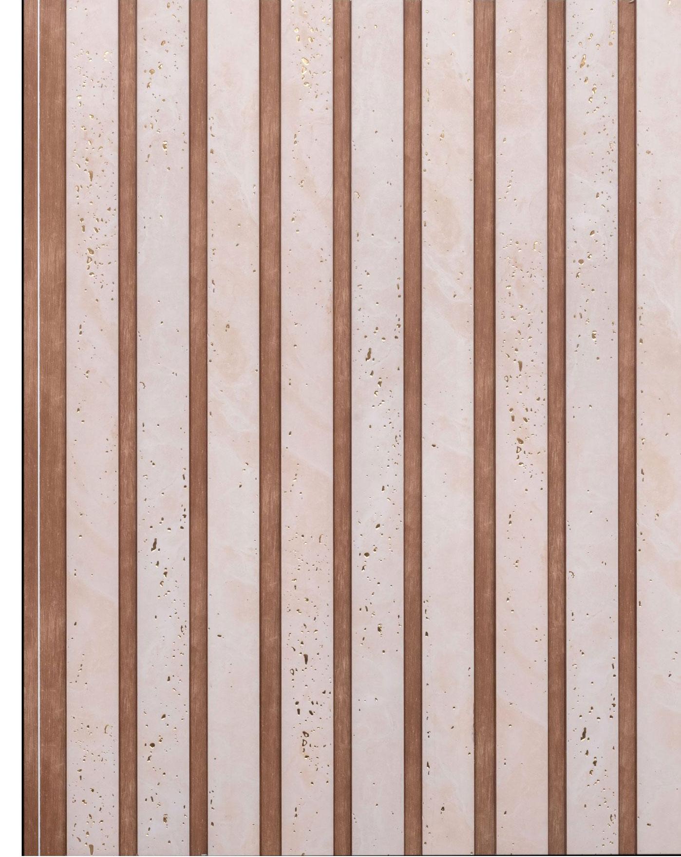 Cassa Series Stone Louvers Marble & Beige 8x0.53 Ft - 5862