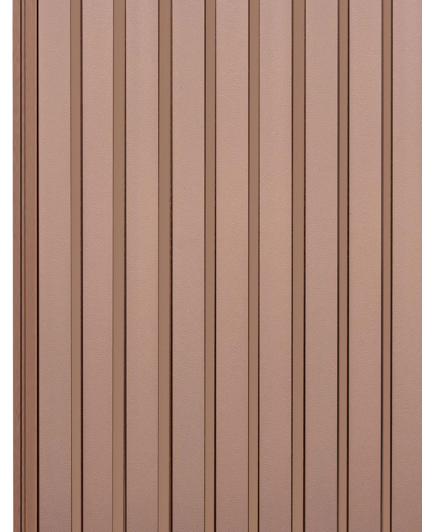 Cassa Series Leather Louvers Fabric Brown 8x0.53 Ft - 5866