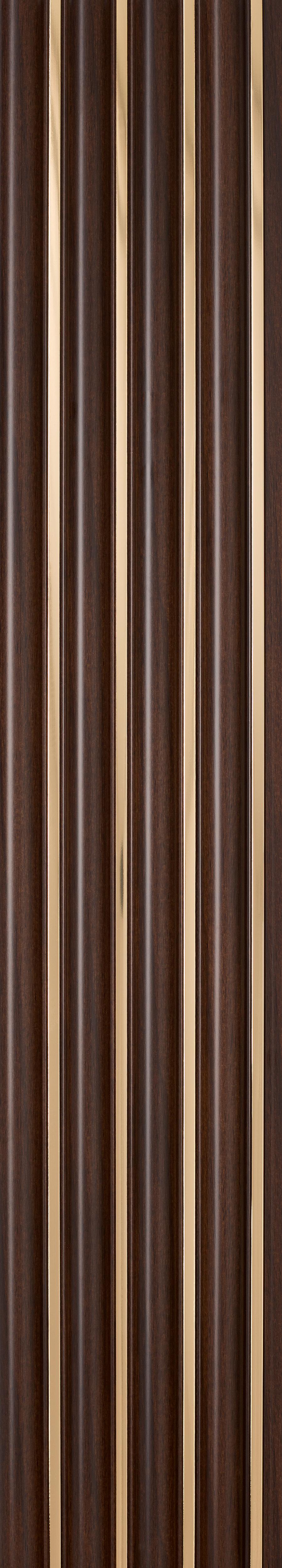 Cassa4 Series Wood Louvers Brown 8x0.58 Ft - 5911