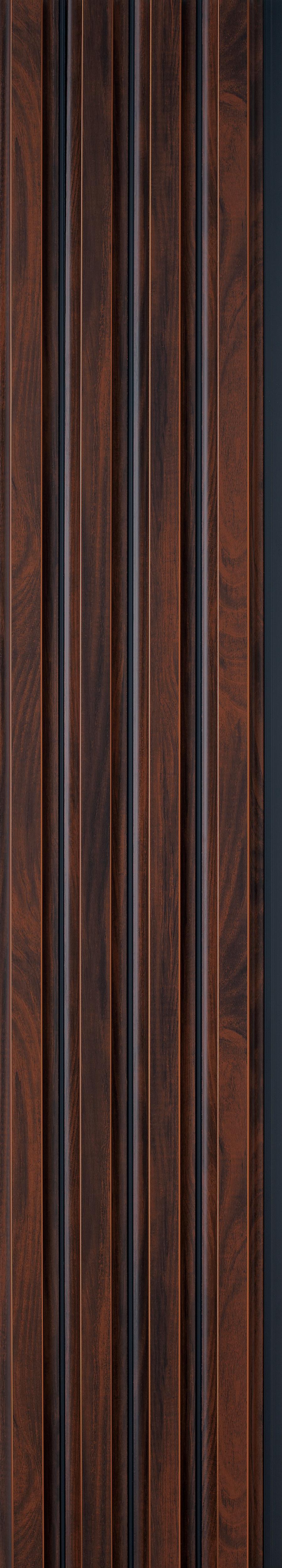 Cassa4 Series Wood Louvers Brown 8x0.58 Ft - 5919