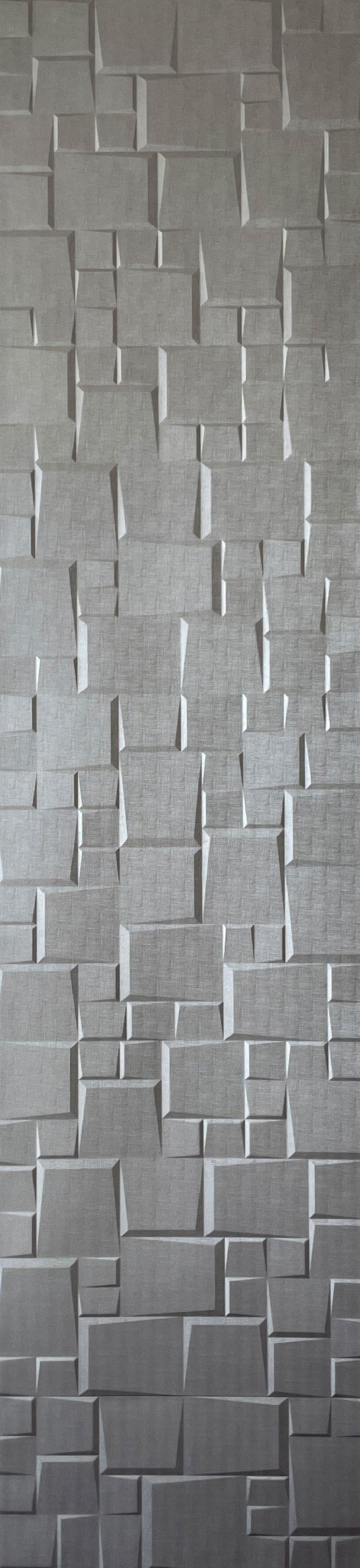 Europratik Glitz Series Patterned Decorative Wall Panel 9x2 ft designer louvers Grey 60010