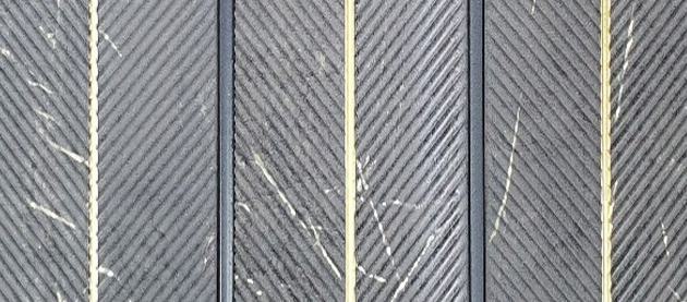 Europratik Cassa5 Series Patterned Louvers 9.5x0.83 ft designer Black 913229