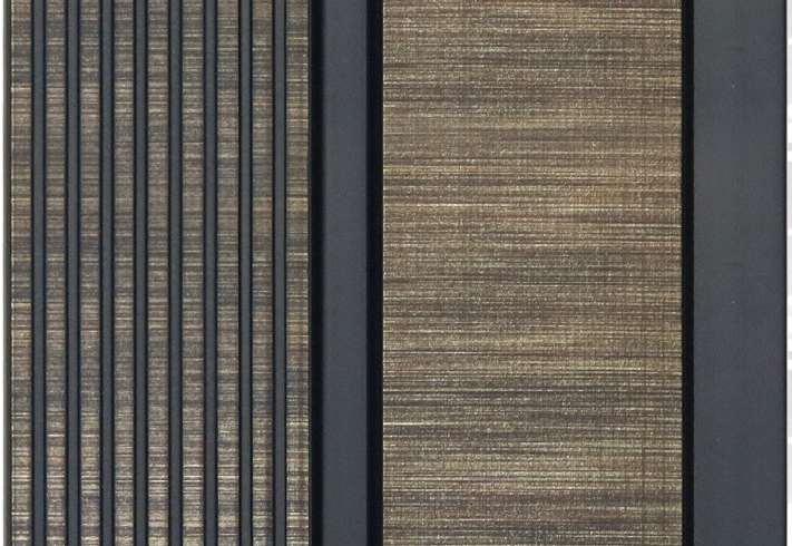 Fabric Finish Brown Charcoal Louvers 9.5x0.4 Ft - Mrl 172