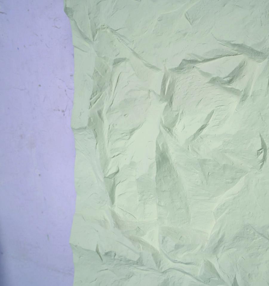 Fog White Pu Stone Panel Marble & Louvers 9.5x2 Ft - Pn 03116