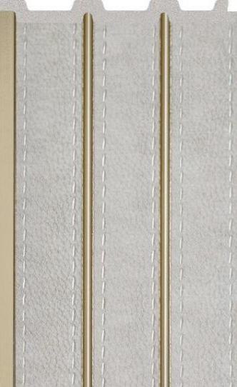 Frosted Beige Interlock Charcoal Louvers Fabric 8x0.39 Ft - Pn 02712