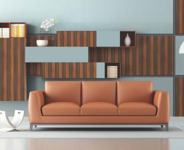 Charcoal Louvers Panel Wood Brown 8x1 Ft - Gl 12105