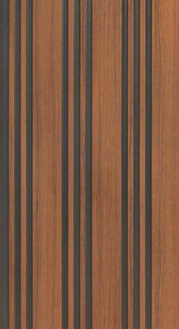 Charcoal Louvers Panel Wood Brown 8x1 Ft - Gl 12105