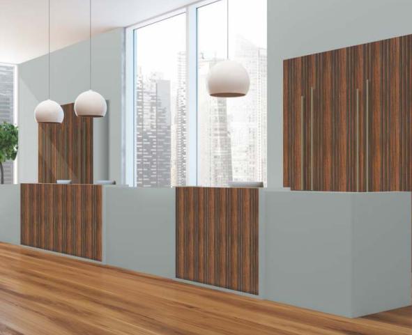 Charcoal Louvers Panel Wood Brown 8x1 Ft - Gl 12106