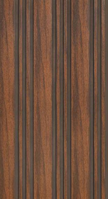 Charcoal Louvers Panel Wood Brown 8x1 Ft - Gl 12106