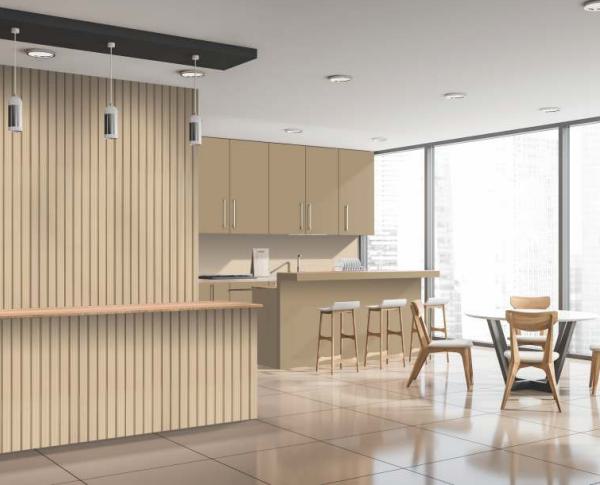 Charcoal Louvers Panel Wood Brown 8x1 Ft - Gl 12303