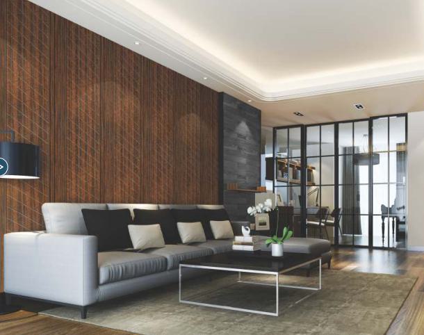 Decorative Wall Panel Designer Brown 8x1 Ft - Gl 12335