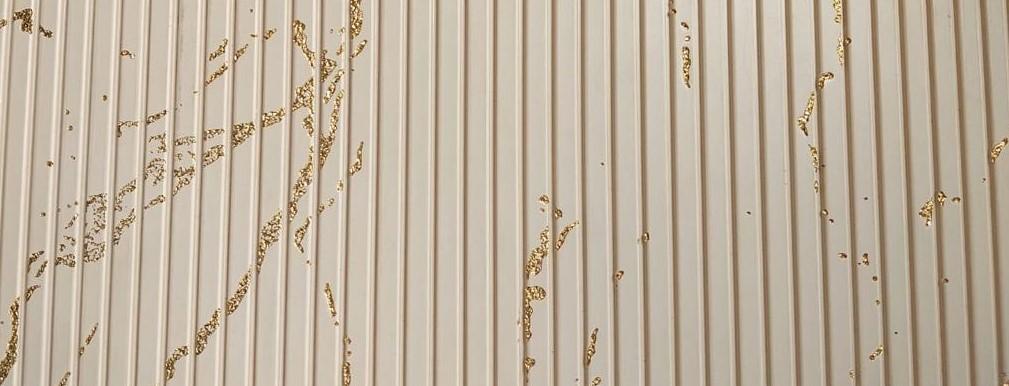 Charcoal Louvers Panel Marble & Stone Beige 8x1 Ft - Gl 15402