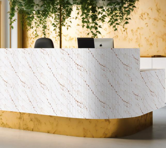 Flexible Decorative Wall Panel Marble & Stone White 8x2 Ft - Gl 9111