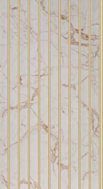 Charcoal Louvers Panel Marble & Stone White 9.5x1 Ft - Gl 912302
